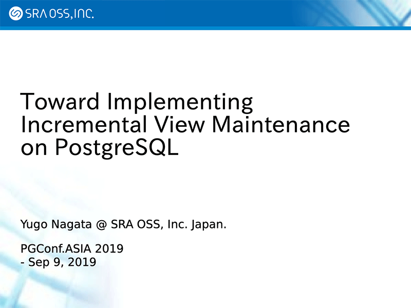 Toward Implementing Incremental View Maintenance on PostgreSQL